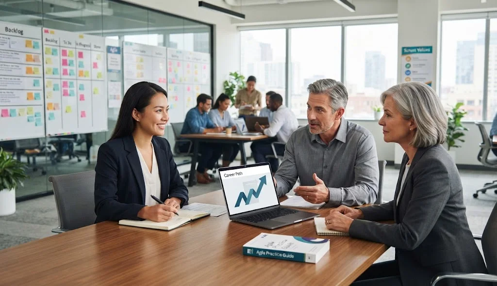 PMI Agile Certified Practitioner exploring career opportunities and professional growth with senior Agile leaders.
