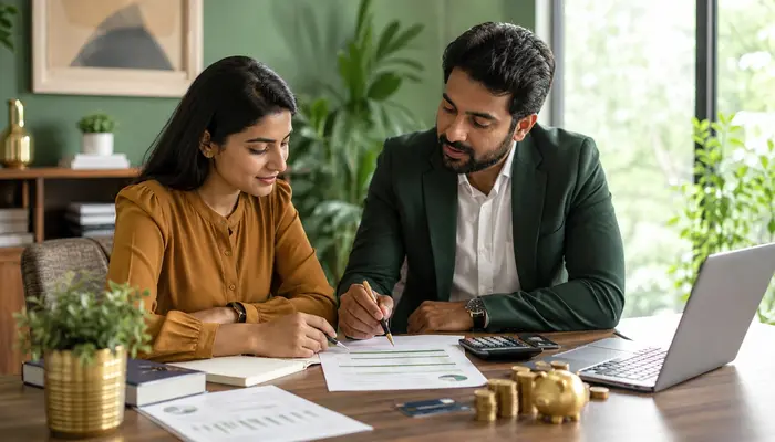 CCDE Certification candidate reviewing exam cost, budget planning, and payment options with a trainer in a bright modern office.