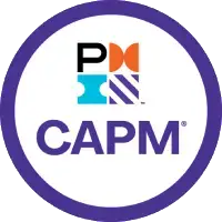 PMI-CAPM certification logo featuring PMI branding and the Certified Associate in Project Management designation in a circular purple design.