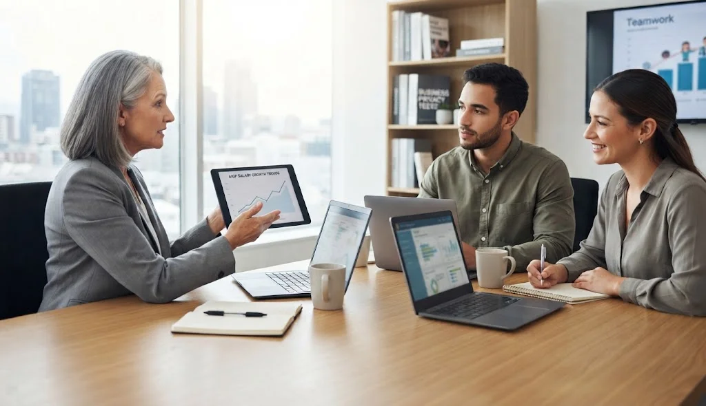Professional discussing AIGP Certification training with an expert instructor during a live online learning session.